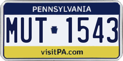 PA license plate MUT1543