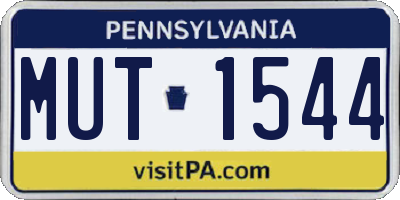 PA license plate MUT1544