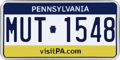 PA license plate MUT1548