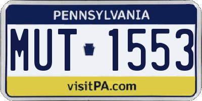 PA license plate MUT1553