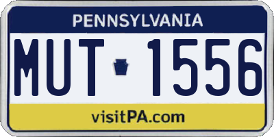 PA license plate MUT1556