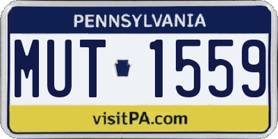 PA license plate MUT1559