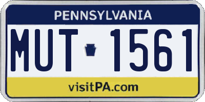 PA license plate MUT1561
