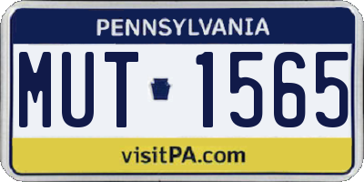 PA license plate MUT1565