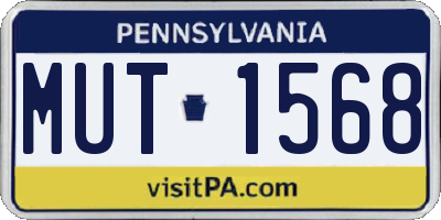 PA license plate MUT1568