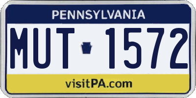 PA license plate MUT1572