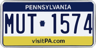 PA license plate MUT1574