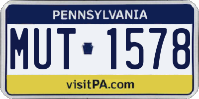 PA license plate MUT1578