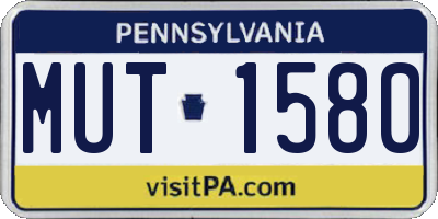 PA license plate MUT1580
