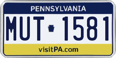 PA license plate MUT1581