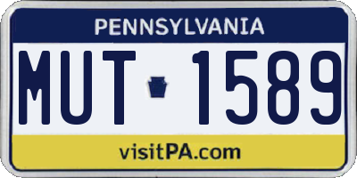 PA license plate MUT1589