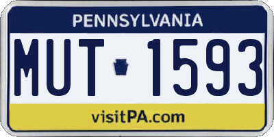 PA license plate MUT1593