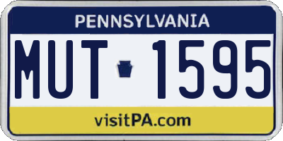 PA license plate MUT1595