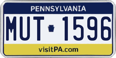 PA license plate MUT1596