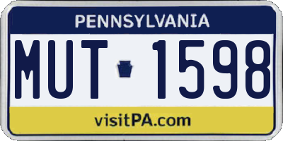 PA license plate MUT1598