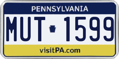 PA license plate MUT1599