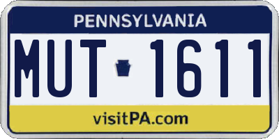 PA license plate MUT1611