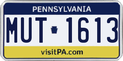 PA license plate MUT1613