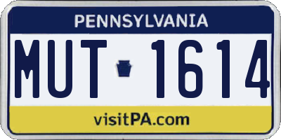 PA license plate MUT1614