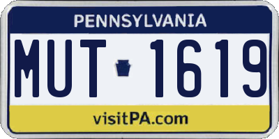 PA license plate MUT1619