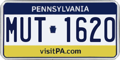 PA license plate MUT1620