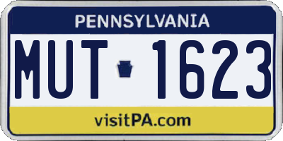 PA license plate MUT1623