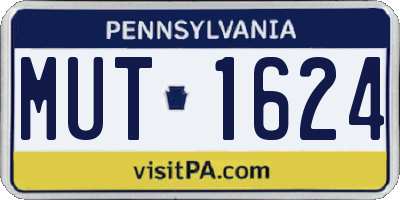 PA license plate MUT1624