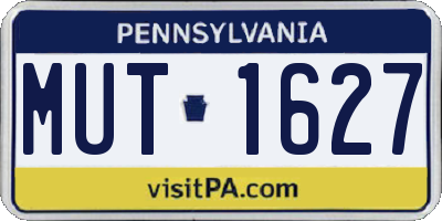 PA license plate MUT1627