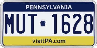 PA license plate MUT1628