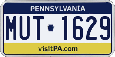 PA license plate MUT1629