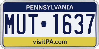 PA license plate MUT1637
