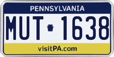 PA license plate MUT1638
