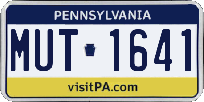 PA license plate MUT1641