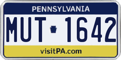 PA license plate MUT1642