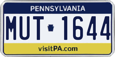 PA license plate MUT1644