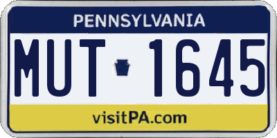 PA license plate MUT1645