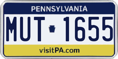 PA license plate MUT1655