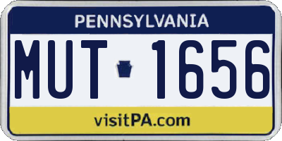 PA license plate MUT1656