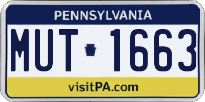 PA license plate MUT1663
