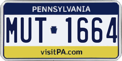 PA license plate MUT1664