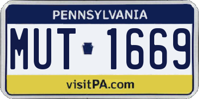 PA license plate MUT1669