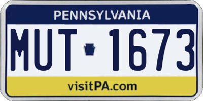 PA license plate MUT1673