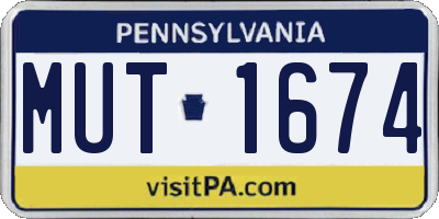 PA license plate MUT1674