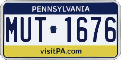 PA license plate MUT1676