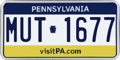 PA license plate MUT1677