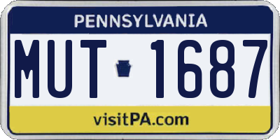 PA license plate MUT1687