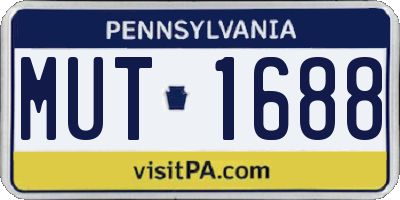 PA license plate MUT1688
