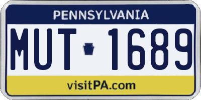 PA license plate MUT1689