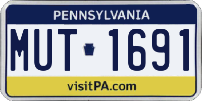 PA license plate MUT1691