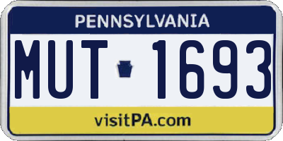 PA license plate MUT1693
